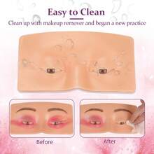 DQFART 3D Realistic Makeup Practice Board, Reusable Eye Shadow Practice Pad, Suitable For Makeup Artists Practice, Can Be Used For Eye Shadow, Eyeliner, Eyebrow Shaping, Creating Realistic Facial Skin Makeup. - Yellow - View 4