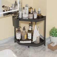 Multifunctional Bathroom & Kitchen Storage Rack, Tabletop Corner Shelf, Towel Hanger, Wall-Mounted Corner Organizer, A Helpful Storage Assistant