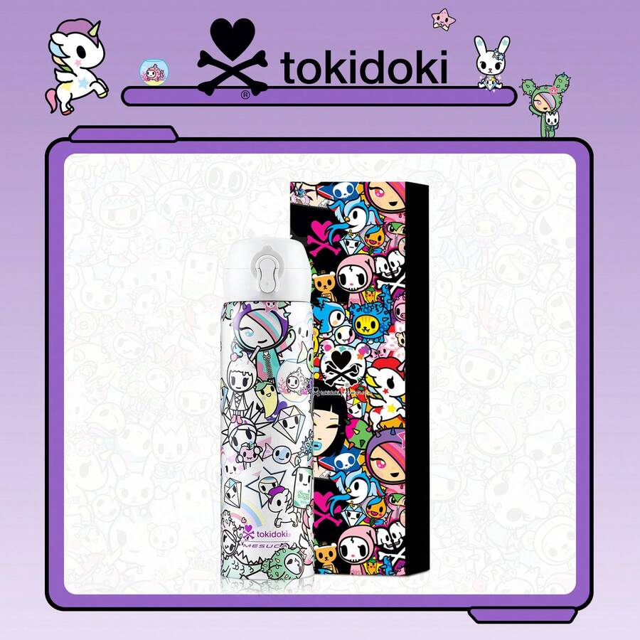 Official Tokidoki Unicorno Water Bottle, Cartoon Vacuum Reusable Insulated Stainless Steel 16.9oz Cup Thermoses With Locking Cover Leak-Proof - 紫色 - 查看 1