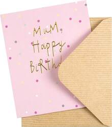 Hallmark Birthday Card For Mum, Polka Dots Design, Pink - Gold Foil Mum Pink - View 2