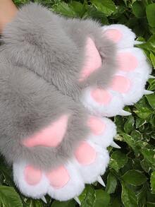 Furry Paw Gloves - Halloween Cosplay Cat Claw Design With Soft Fur, Perfect For Fursuit Paws And Head Accessories - Nhiều màu - Xem 4