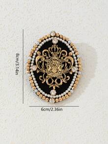 1pc Vintage Style Metallic Shiny Lapel Pin Brooch For Women, Suitable For Daily Wear - classic - View 9