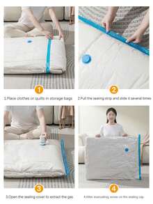 10/8/5/1 Sacos de Compressão a Vácuo, Sacos de Armazenamento de Roupas, Guarda-Roupa, Sacos de Armazenamento de Roupas à Prova de Traças, Sacos de Armazenamento de Roupas à Prova de Poeira e Umidade, Sacos de Armazenamento Reutilizáveis, Sacos de Armazenamento Dobráveis, Sacos de Sucção a Vácuo, Sacos de Armazenamento Multiuso para Roupas, Cobertores, Edredons de Pluma, Travesseiros, Edredons, Viagem