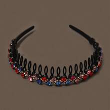 1pc Women Rhinestone Long Teeth Headband Hair Accessory - Multicolor - View 5