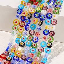 4/6/8/10mm Mix Colorful Glass Thousand Flower Stone Beads For DIY Bracelet Necklace Making Jewelry Accessories