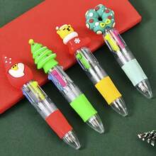 8pcs Random Christmas Ballpoint Pens - Reindeer/Snowman Designs, 4-In-1 Colors, Comfortable Writing, Suitable For Office/Party/Back-To-School Prizes, Essential Christmas Gifts, Stocking Stuffers, Holiday Favors, Party Supplies, Fun Stationery, Reliable Ink, Durable Plastic, Writing Essentials, Multi-Pack Pens, Office Workers, Party Planners