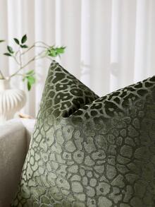 1 pieza (solo funda de almohada, sin relleno) Funda de almohada decorativa cuadrada de terciopelo jacquard con estampado de leopardo, adecuada para sofá, cama, dormitorio, vacaciones, fiestas, regalos, decoración del hogar, todo el año