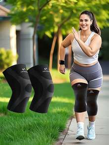 1对超大尺寸护膝，男女通用设计，温暖舒适，为超重用户提供膝盖支撑。适合体重不超过150公斤的用户。适用于跑步、篮球、跳绳和健身运动。 - 彩色 - 查看 1