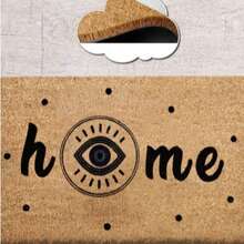 40x60 厘米天然椰棕门垫，采用耐用的 100% PVC 背衬 - 防滑、防尘刷表面 - 18-22 毫米厚耐用垫子，适合室内和室外使用，土耳其制造 - 藏蓝色 - 查看 1