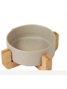 陶瓷狗碗带木架，重型防溢宠物食品和水碗套装，防滑稳定底座，慢速喂食器，易于清洁