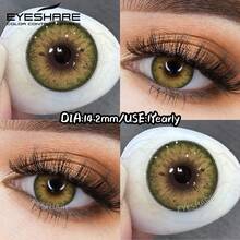 EYESHARE 1 Pair Colored Contact Lenses For Eyes Natural Brown Gray Colored Lens Contact For Blue Eyes Beauty Makeup Eye Lenses Yearly Use Green Beautiful Pupils, 14.2mm-No Power - 綠色 - 查看 4
