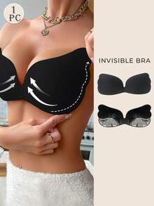 1/2 Pcs Sticky Push Up Bra – Strapless & Backless Self-Adhesive Bra For Women, Breathable & Invisible Support For Dresses, Wedding Gowns & Summer Outfits