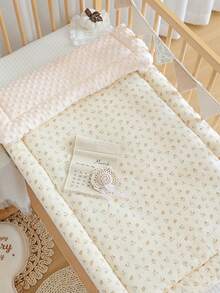 1件婴儿绉纱面料床垫垫，柔软蓬松绒垫，婴儿床软垫，儿童床棉质床垫，双面可用，可机洗 - 彩色 - 查看 10