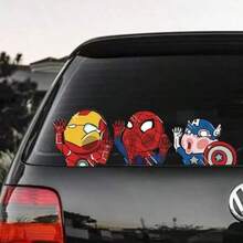Marvel 3 peças Marvel, Super-herói Homem-Aranha, Homem de Ferro, Deadpool, Produtos do Homem-Aranha, Vingadores, Adesivos de carro resistentes a colisões, Adesivos fofos de desenho animado, Álbum de recortes DIY à prova d'água, Envelope lacrado, Perfeito para decoração de carro, Decoração de quarto (estilos aleatórios)