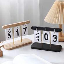 1pc Creative Flip Desk Calendar, Nordic Minimalist Perpetual Calendar For An Aesthetic Workspace Upgrade, Chic Home & Office Decor Accent
