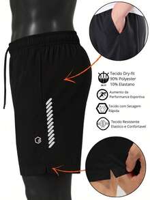 Men's 2-In-1 Running And Gym Sports Shorts – Exclusive Promotion – Lightweight And Comfortable Polyester Fabric With Elastane - 藍色 - 查看 6