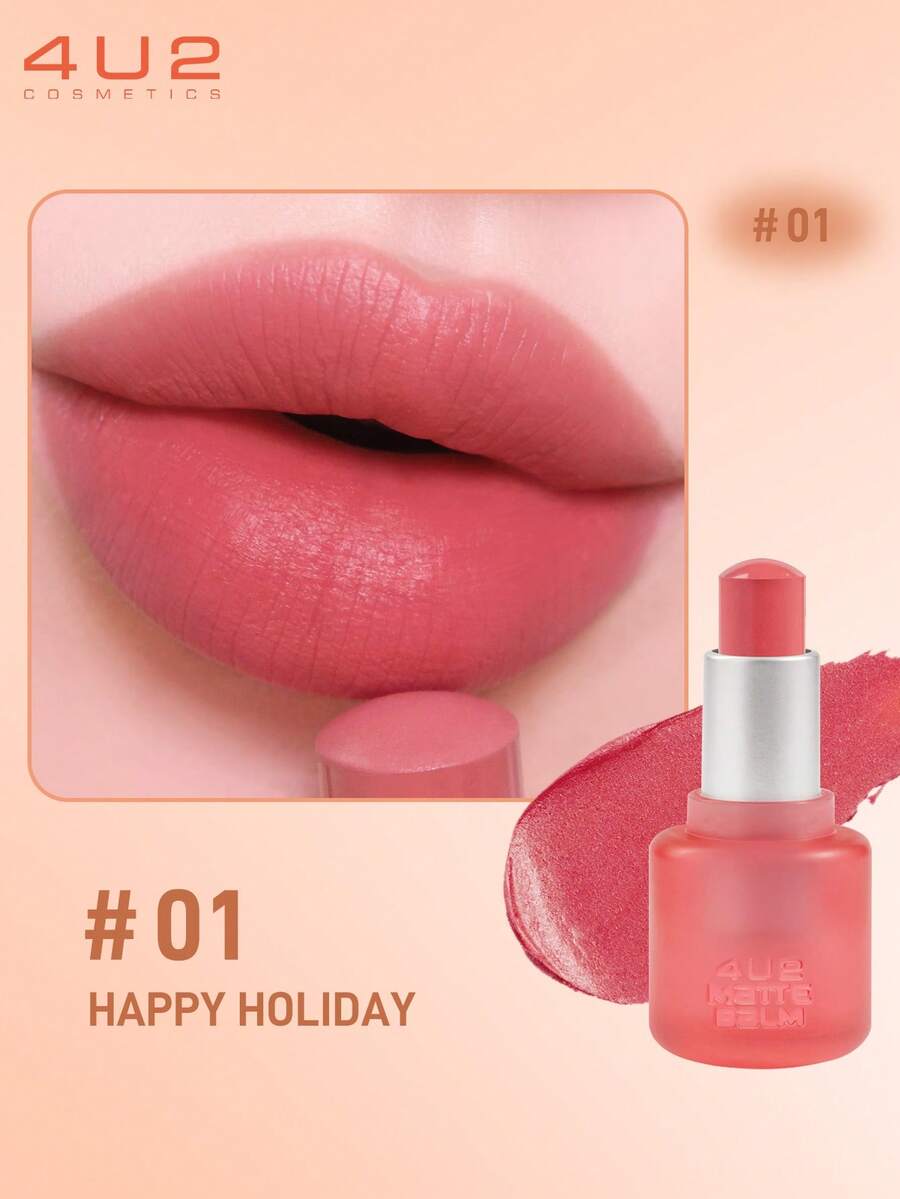 Son lì 4U2, độ che phủ cao, nhẹ và mịn, dưỡng ẩm, lớp finish satin lì, 4.75g/0.16oz - 01 KỲ NGHỈ VUI VẺ - Xem 1