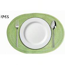 Tovagliette ovali/rotonde, set di tovagliette lavabili intrecciate, antiscivolo, resistenti al calore per tavolo da pranzo, decorazione per interni ed esterni, decorazione per tavolo da cucina