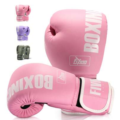 زوج من قفازات الملاكمة النسائية من PU، باللون الوردي والبنفسجي والأخضر، لتدريب الملاكمة التايلاندية والملاكمة والفنون القتالية المختلطة. أنماط جديدة هذا العام، هدية عيد الميلاد، أضيف اللون الأحمر والأبيض الوردي، مناسبة للنادي الرياضي والألعاب المنزلية والدعائم الفوتوغرافية