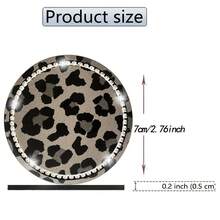 2pcs Leopard Print Rhinestone Decorated Car Cup Holders, Car Interior Decor - one-size - View 4