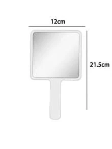 黑色手持化妆镜，带手柄，可用于美发、化妆等，便携易用，女士梳妆镜，沙龙镜，赠品，旅行必备，物美价廉。 - 黑色 - 查看 5