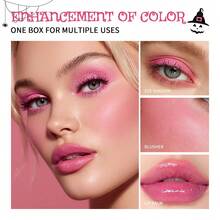 LAKERAIN Black Fairy Thermochromic Blush, Natural Long-Lasting Pigmented Multi-Use Cream Blush, Gothic Face Makeup For Halloween, Masquerade, Costume Party - đen - Xem 4