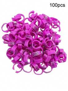 100个红绿鸽脚环，内径8毫米，塑料夹扣开口腿环，编号001-100，适用于鸟类鹦鹉赛跑训练 - 彩色 - 查看 8