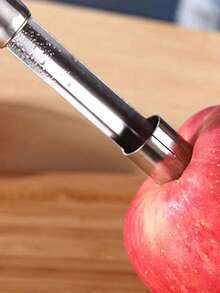 1pc Stainless Steel Fruit Corer, Silver Apple Core Remover Tool, Multifunction Kitchen Utensil