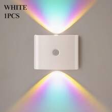 Wiederaufladbare LED Bewegungssensor Nachtlicht, Induktionslampe, LED Wandleuchte - Auto Ein/Aus, Batteriebetrieben (1200mAh) für Schlafzimmer, Flur, Treppe - Modernes minimalistisches Design, zeitgenössischer Stil, RGB Nachtlicht für Schlafzimmer, Treppenbeleuchtung, minimalistisches Licht, energieeffiziente Beleuchtung