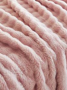 1pc Plain Cozy Light Pink Rabbit Fur Plush Blanket Luxury Stylish Bubbled Paired Faux Fur Fluffy Long Plush Blanket Bedding Throw Soft Warm Comfortable Couches Blankets For Home, For Sofa, Living Room King Queen Twin Throw Size Back School Bedding Domitory Blanket - Light Pink - View 8