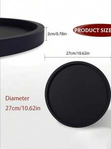 1 szt. Nowoczesna, czarna, okrągła taca ze świecznikiem – wystrój rustykalny, odpowiednia do domu, kuchni i łazienki – idealna do kawy, herbaty lub eksponowania przedmiotów, klasyczna struktura, idealna taca świąteczna