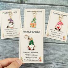 6 件套励志小矮人钥匙扣套装，适合女性、男性、朋友、同事、生日礼物、可爱、有趣、可爱的小复活节小矮人、教师感谢礼物 - 粉色 - 查看 3