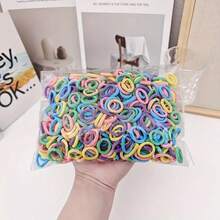 200 Elastic Solid Color Hair Ties, Best Gift For Matching Fashion Headbands, Quick And Convenient, Bright Colors, Easy To Carry, Holiday Gift For Kids