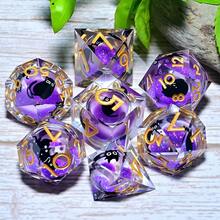 7 件树脂骰子套装，适用于圣诞节感恩节礼物用品装饰斋月和复活节棋盘游戏桌面骰子，手角色扮演多面骰子，RPG 骰子生日礼物节日派对