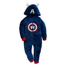 Marvel Mameluco con gorro bordado sin pie Capitán América - Azul Marino - Ver 2
