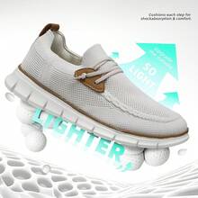 Mens Casual Loafers Shoes Slip On Fashion Walking Dress Sneakers Business Oxfords Work Lightweight Soft Sole Zapatos-20256688 - 米色 - 查看 11