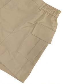 Quần short cargo nữ kiểu dáng tối giản, phù hợp cho kỳ nghỉ hè, công sở và thời trang đường phố. - Màu Khaki - Xem 5