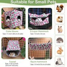 Small Animal Hideaway& Hammock, Cozy House With Roof For Small Pets To Sleep And Hide - Washable Pet Cave& Hideout Corner, Hanging Hammock Hideout Bed, Cage Accessories For Guinea, Hamster, Rat, Glider, Squirrel, Ferret, Kitten, Squirrel, Chinchilla