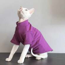 Ropa de invierno cálida para gatos Sphynx - Sudadera con cuello alto de tela de felpa, chaqueta transpirable para perros pequeños y medianos/Chihuahua, camisa suave y acogedora para resistencia al frío y al viento en otoño e invierno