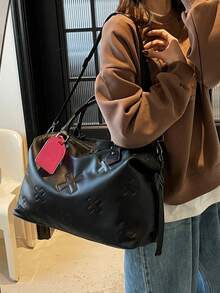 大容量压纹旅行包/手提包，多口袋行李包，独立鞋仓健身包，干湿分离瑜伽包，多功能旅行包，轻便训练包 - 彩色 - 查看 4