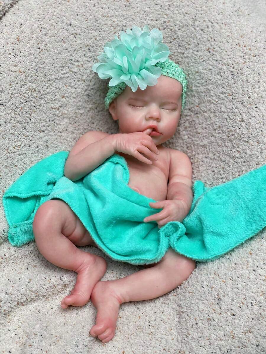 16英寸柔软触感全身实心硅胶重生娃娃，可爱双胞胎女婴，可水洗，艺术家手绘娃娃礼物（解剖结构精准） - Silicone Doll - 查看 1