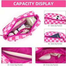Checkered Crossbody Bag For Women Small Cute Purses  Shoulder Handbags Wide Strap - Rose Red Check - View 7