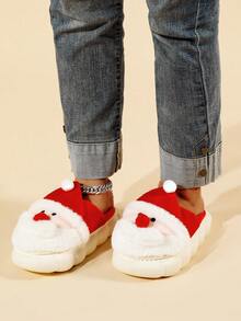 2025 Nouvelles Pantoufles en peluche du Père Noël pour l'automne/hiver, pantoufles d'intérieur chaudes unisexes