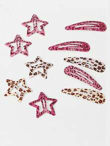 8 Stück Leoparden-Muster Haarclips, vielseitige vintage Leoparden Wassertropfen & Stern geformte Pony Clips, Herbst, Haare, Haaraccessoires, Accessoires, Haaraccessoires für Frauen, Reisen, Haaraccessoires, Accessoires für Frauen, Haaraccessoire, Haaraccessoires für Frauen, Haarstyling, Harzeug, Zeug, Schönheitsaccessoires, Geschenke, Reisen, Geschenke für Frauen, Harzeug, Strumpfhalter