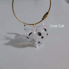 1个透明宠物毛发收纳吊坠袋，猫毛收集胶囊，宠物主人钥匙扣纪念品，猫咪圣诞礼物，趣味复古猫咪服装配饰，可爱猫咪钥匙扣，猫咪小饰品 - 金色 - 查看 5