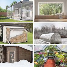 1pc Heavy Duty Clear Tarp With Grommets, PVC Vinyl Transparent Tarp, Heavy Duty Waterproof Snowproof Winter Porch Enclosure, Clear Rainproof Canopy Cloth