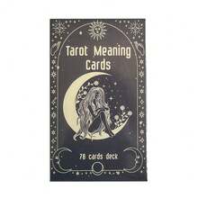 78-Card Tarot Deck With Guidebook - Dual-Sided Imagery & Meanings, High-Quality Paper Material, Suitable For Ages 14 & Up - Mystical Tarot Meaning Cards For Beginners And Enthusiasts - Black - View 2