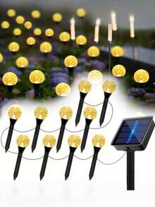 20pcs Solar Powered Pathway Lights - Multicolor Solar LED Bubble Lights, 8 Lighting Modes, Auto On/Off, IPX4 Waterproof, Space Theme, Outdoor Lawn Garden Lights, Button Controlled Solar Landscape Lighting, IPX4 Outdoor Illumination, 8 Bright Lighting Modes, Suitable For Yard, Lawn, Summer, Camping, Party, Wedding, Trail, Backyard And Lawn, Independence Day, Birthday, Christmas Lawn Decor Path Lights!