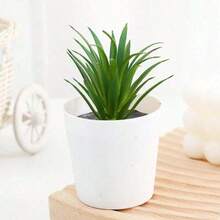 1pc Artificial Plush Succulent Plant Rhombus Pattern Small White Potted Plant, Desktop Decor, Fake Flower Miniature Potted Plant, Home Decor, Party Decoration