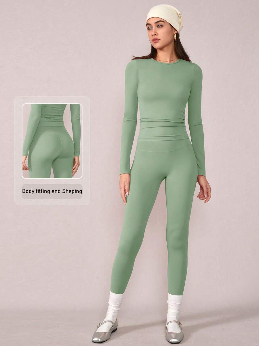 NcmRyu 1 Set Women's Fashion Running, Cycling, Dance, Pilates, Fitness Exercise Outfit, Christmas Outfit